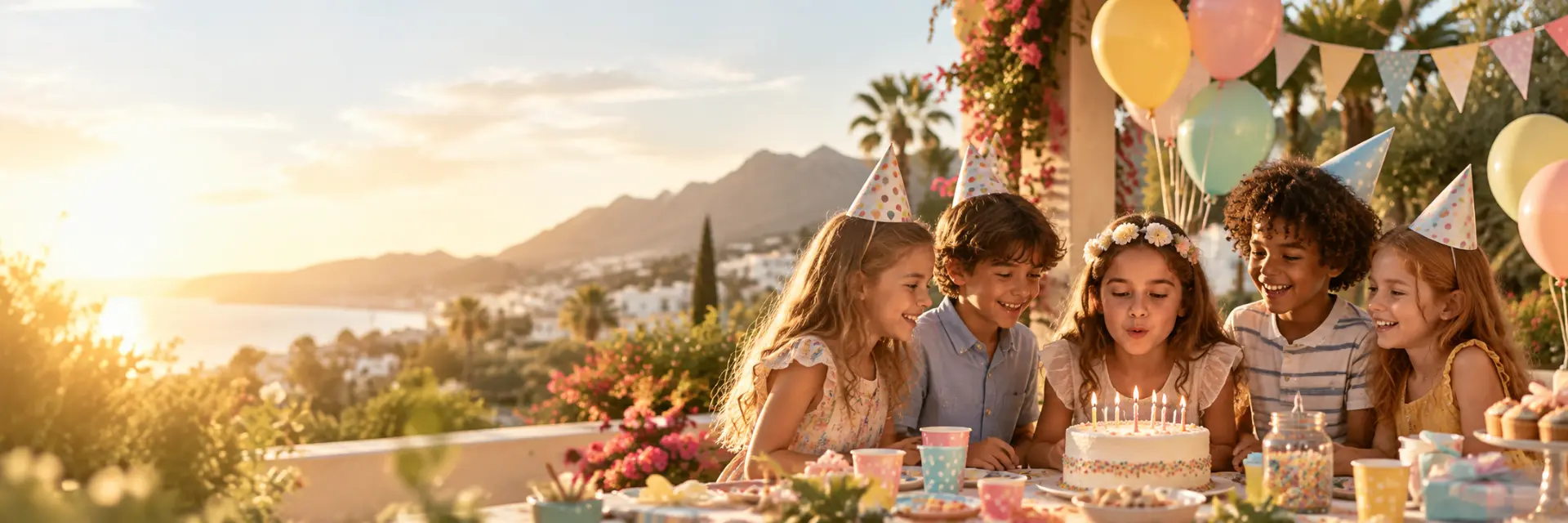 Children celebrating a birthday together.